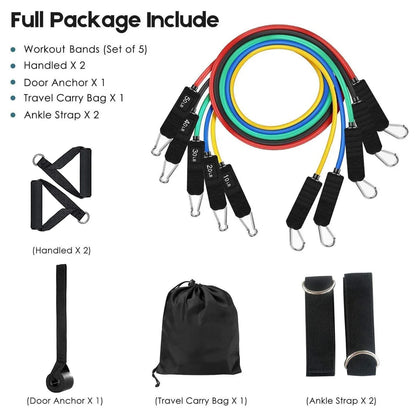 150Lbs Resistance Bands for Working Out, Exercise Bands, Workout Bands, Resistance Bands Set with Handles for Men Women , Weights for Strength Training Equipment at Home - WalkerTFitness