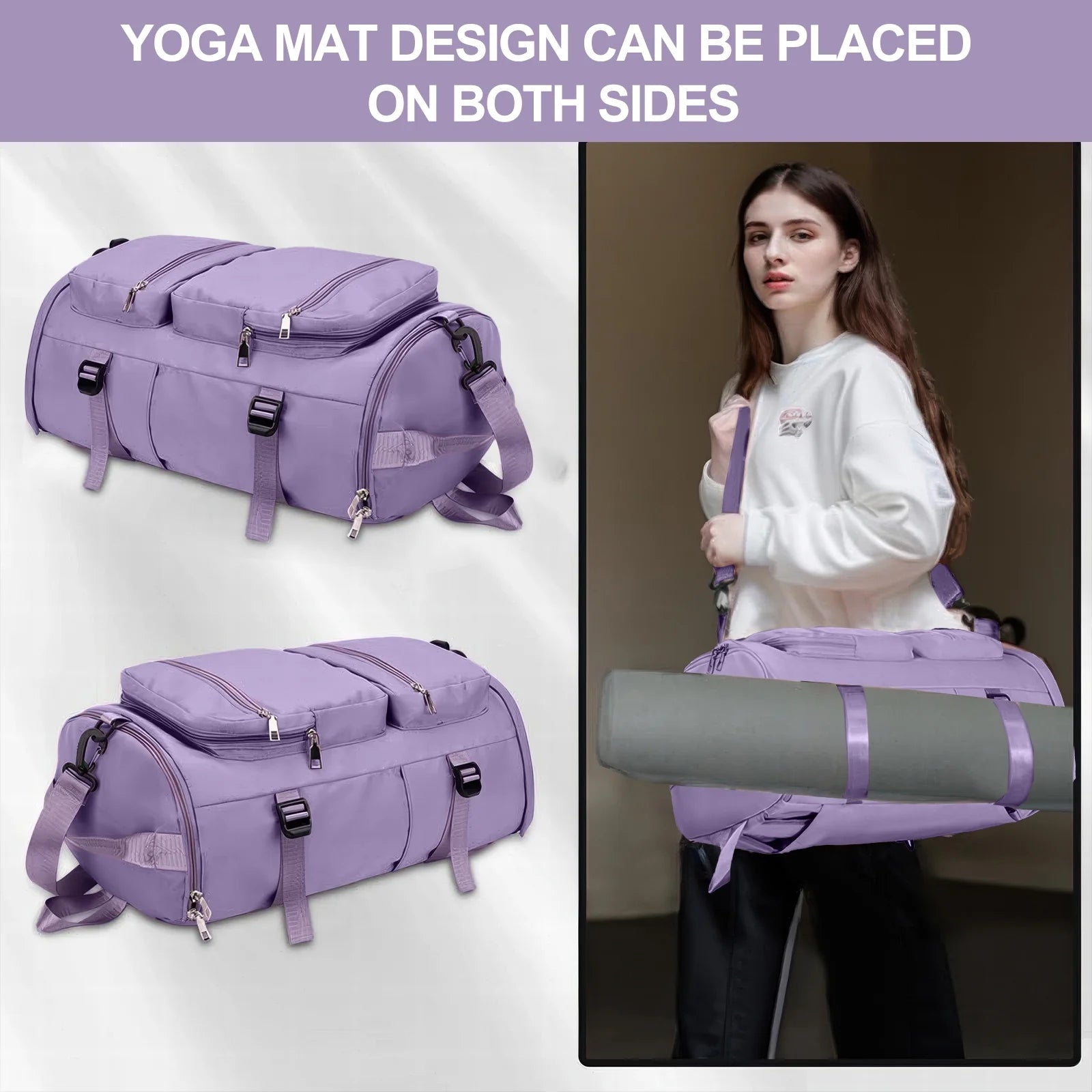 Duffle Bag Gym Bags Waterproof Sports Duffel Bags Travel Weekender Bag for Men Women Overnight Bag with Shoes Compartment - WalkerTFitness