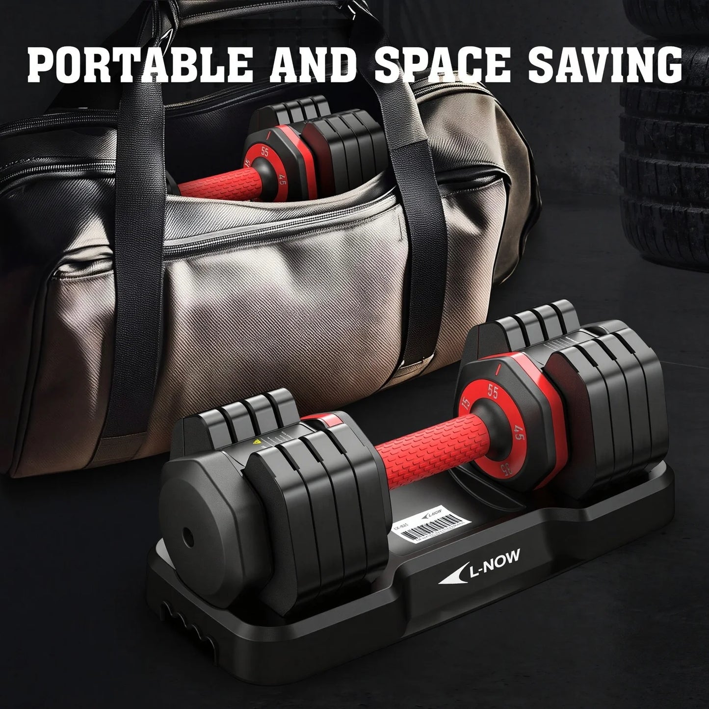 110LB Adjustable Dumbbells with High Quality Tray 15Lb to 55Lb Adjustable Dumbbell for Home Gym Exercise Equipment - WalkerTFitness