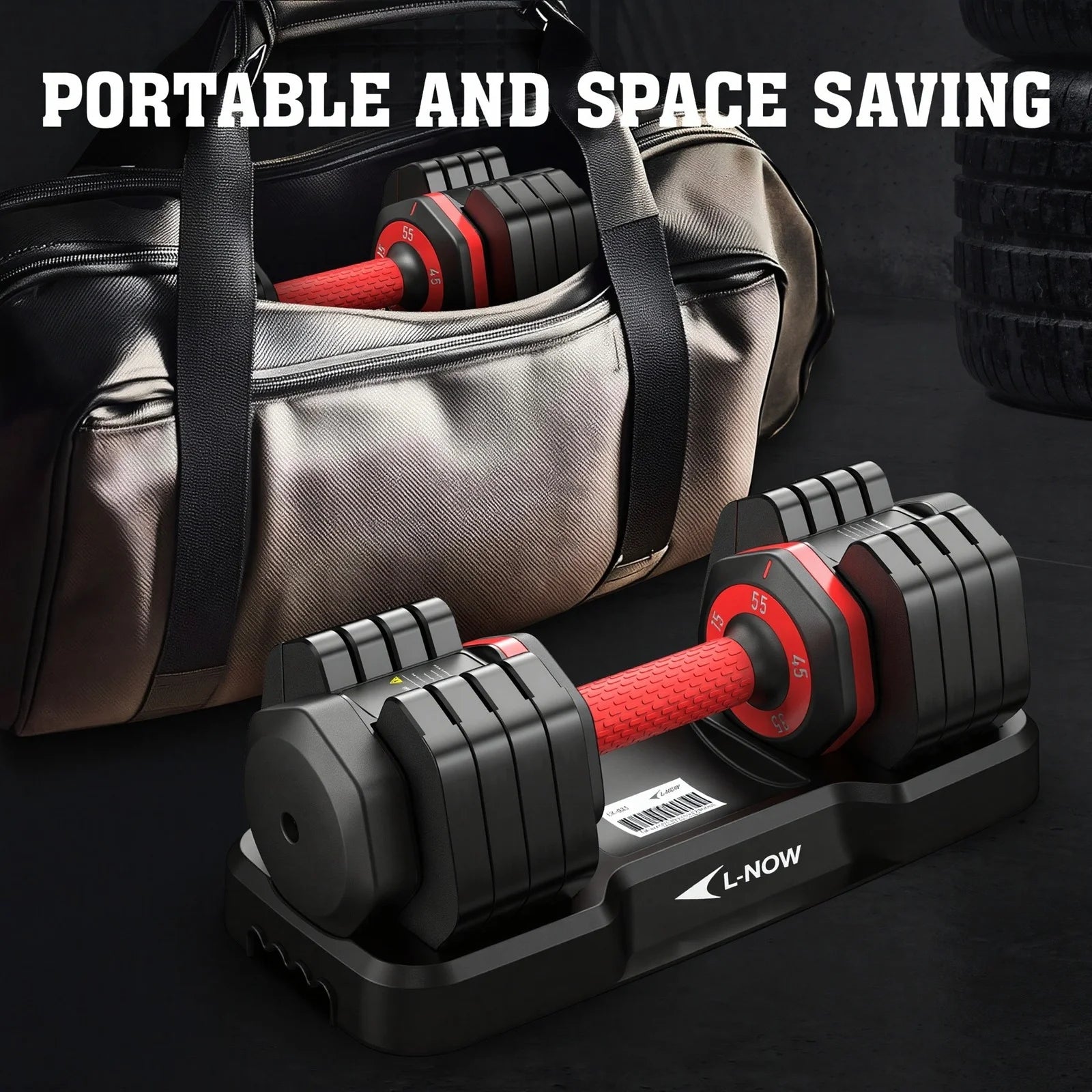 110LB Adjustable Dumbbells with High Quality Tray 15Lb to 55Lb Adjustable Dumbbell for Home Gym Exercise Equipment - WalkerTFitness