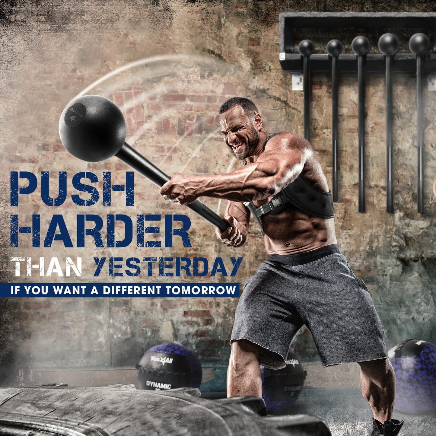 Steel Mace Bell for Strength Training, Support Full Body, Muscles, Shoulder, Grips & Forearms Workouts, Stretching 5, 7, 10, 15, 20, 25, 30 LB for Woman & Man - WalkerTFitness