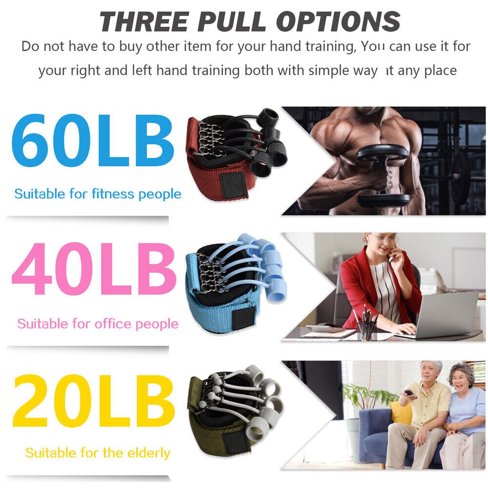 Hand Resistance Bands Finger Stretcher Extensor Exerciser Grip Strengthener US - WalkerTFitness