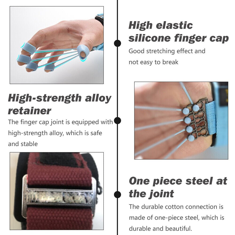 Hand Resistance Bands Finger Stretcher Extensor Exerciser Grip Strengthener US - WalkerTFitness