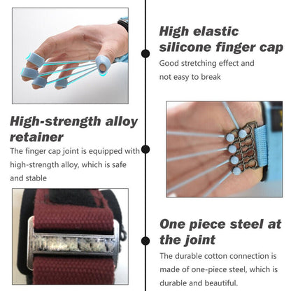 Hand Resistance Bands Finger Stretcher Extensor Exerciser Grip Strengthener US - WalkerTFitness