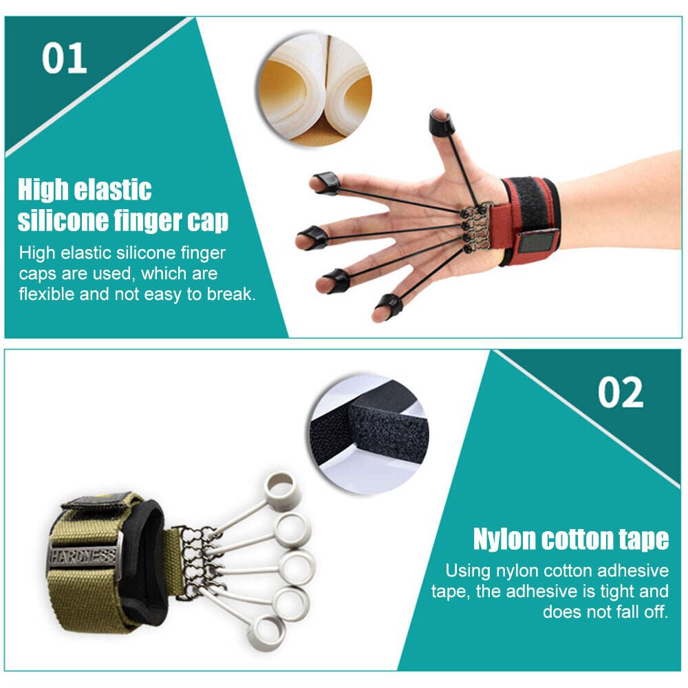 Hand Resistance Bands Finger Stretcher Extensor Exerciser Grip Strengthener US - WalkerTFitness
