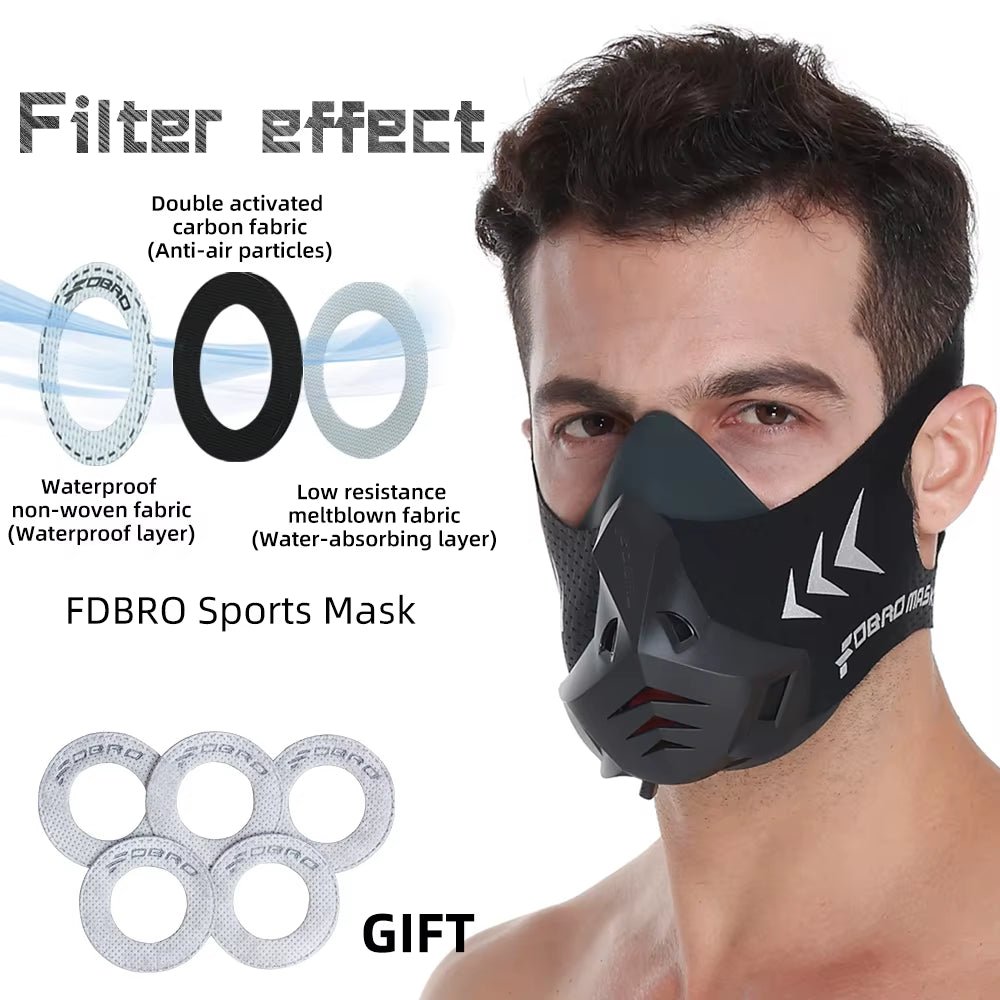 MMA Cardio Workout 3.0 Running Resistance Elevation Endurance Mask for Riding Face Fitness High Altitude Training Sports Mask - WalkerTFitness