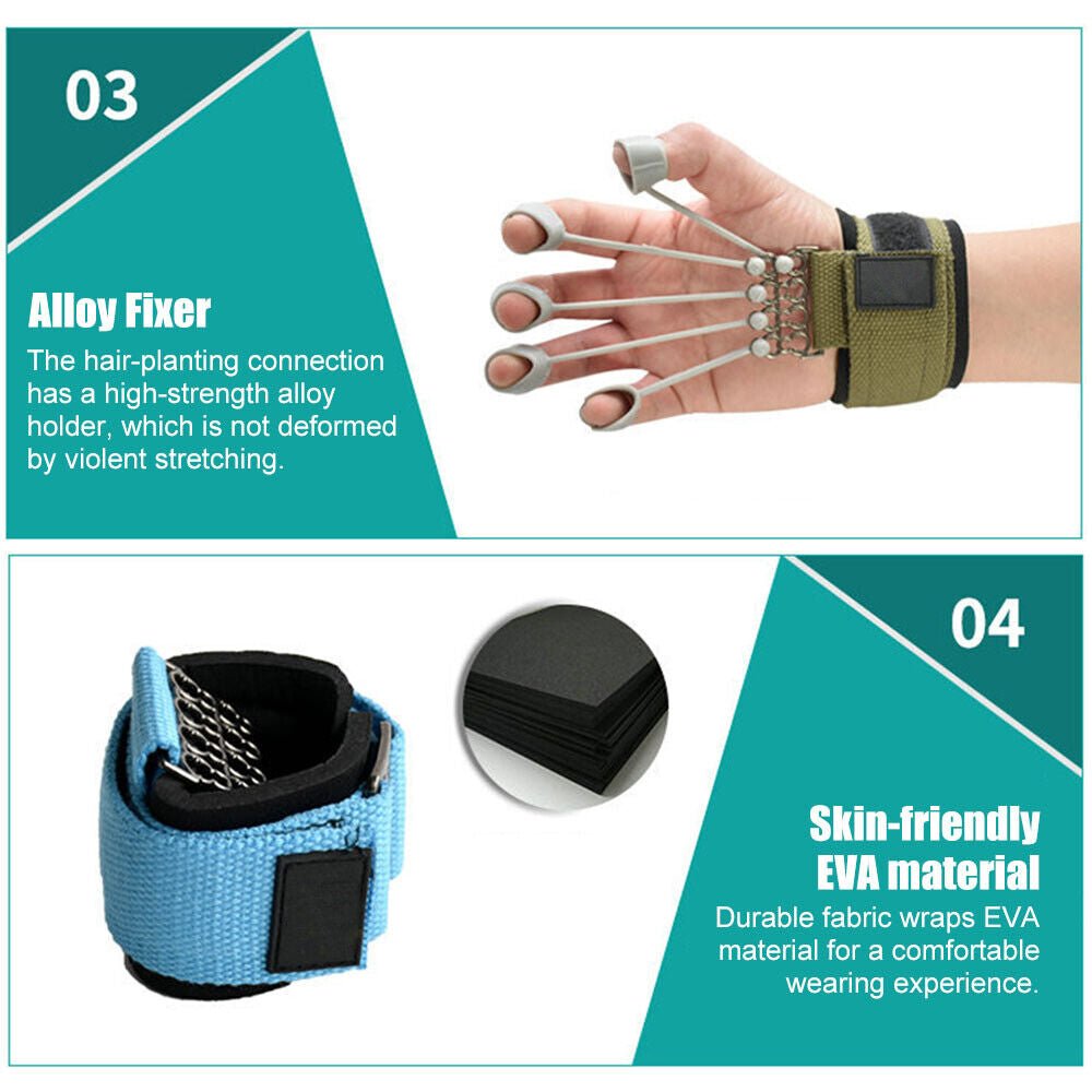Hand Resistance Bands Finger Stretcher Extensor Exerciser Grip Strengthener US - WalkerTFitness