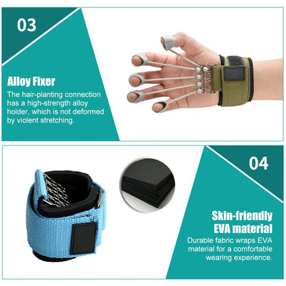 Hand Resistance Bands Finger Stretcher Extensor Exerciser Grip Strengthener US - WalkerTFitness