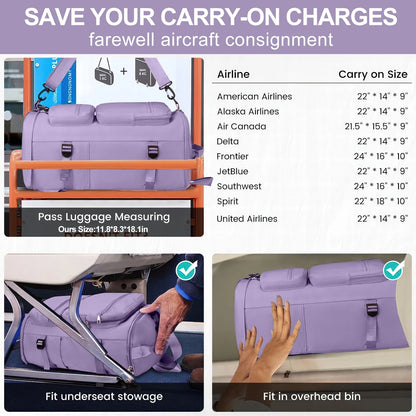 Duffle Bag Gym Bags Waterproof Sports Duffel Bags Travel Weekender Bag for Men Women Overnight Bag with Shoes Compartment - WalkerTFitness