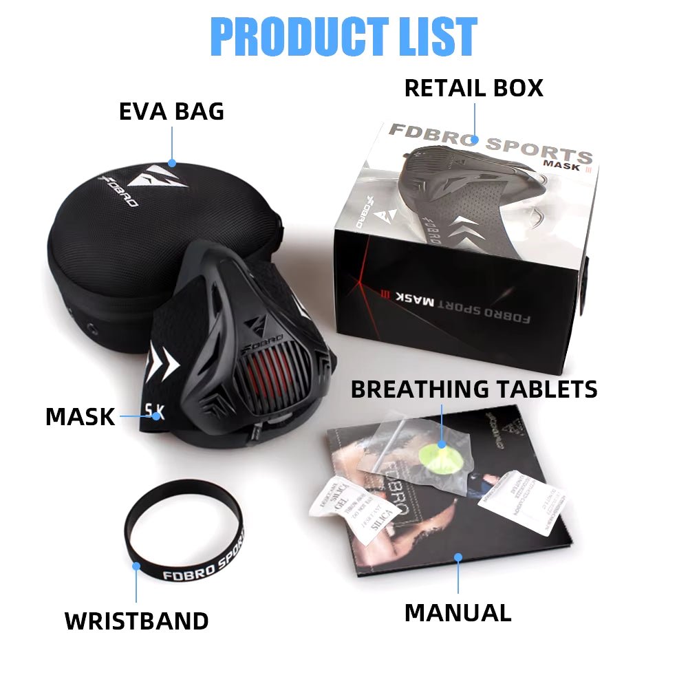 MMA Cardio Workout 3.0 Running Resistance Elevation Endurance Mask for Riding Face Fitness High Altitude Training Sports Mask - WalkerTFitness