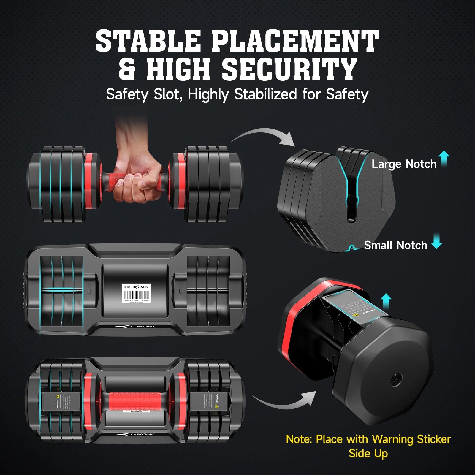 110LB Adjustable Dumbbells with High Quality Tray 15Lb to 55Lb Adjustable Dumbbell for Home Gym Exercise Equipment - WalkerTFitness